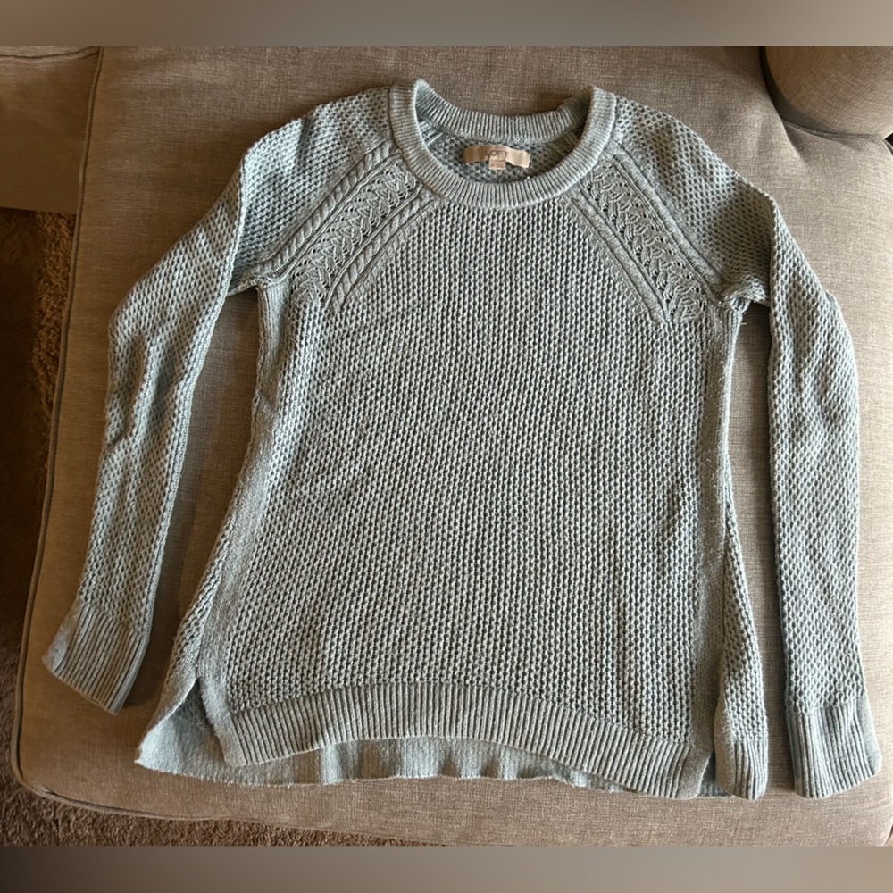 Loft Light Blue Crew Neck Sweater